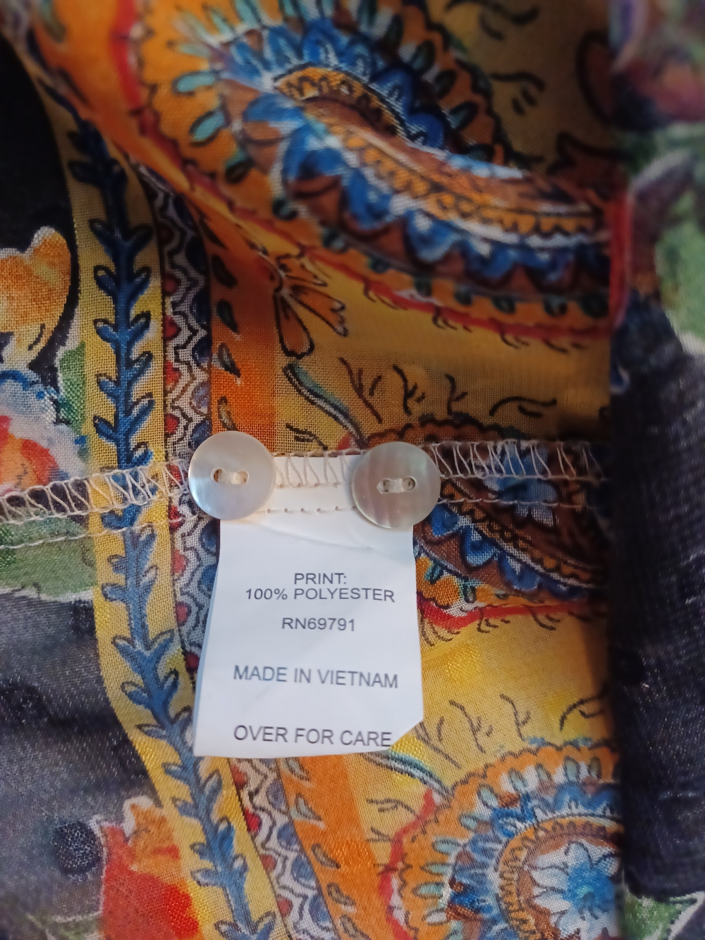 Figueroa & Flower Sheer Floral Button-Front Blouse Women's Size Medium - Picture 6 of 9